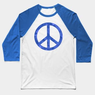 Peace Sign Blue Baseball T-Shirt